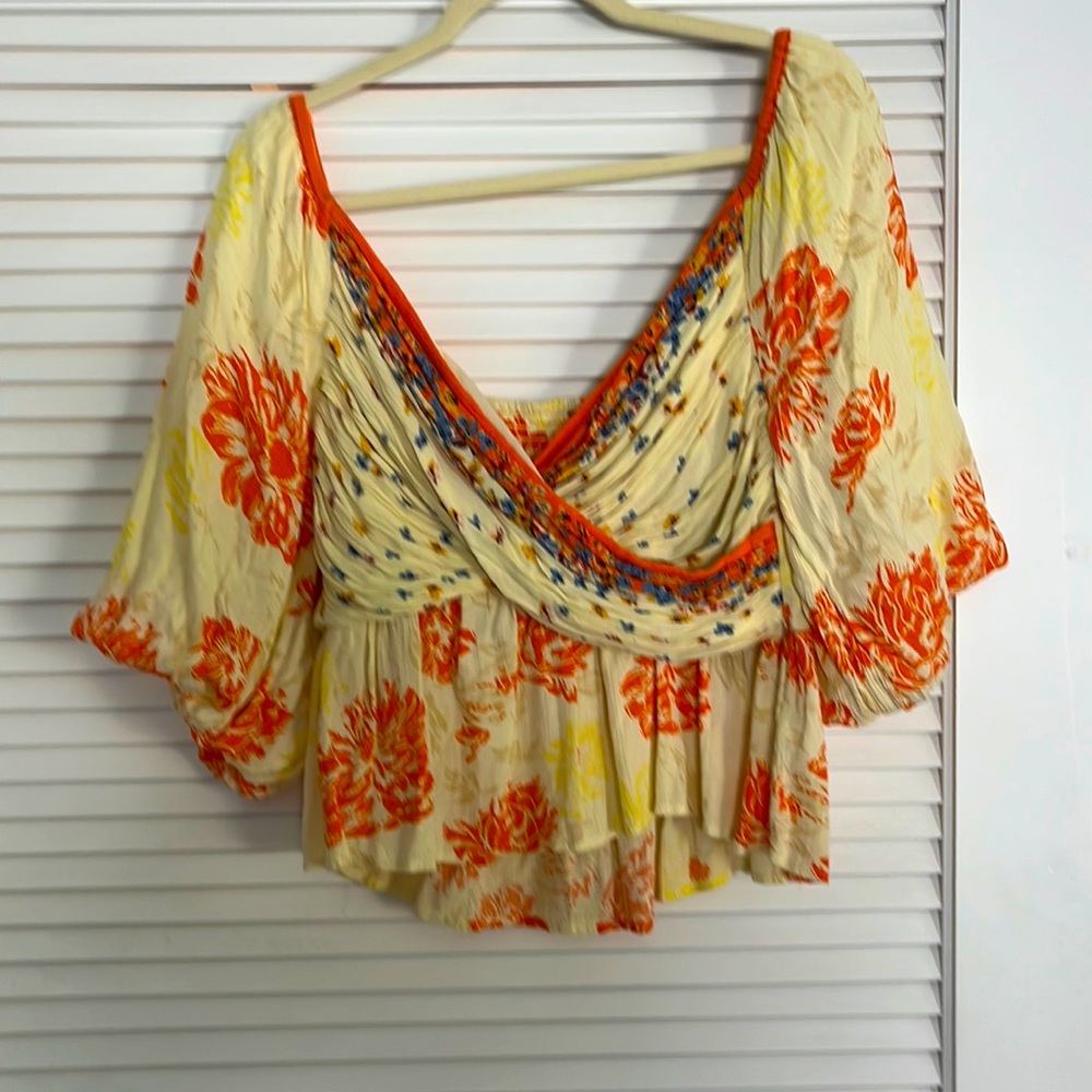 Free People Floral Badydoll Top